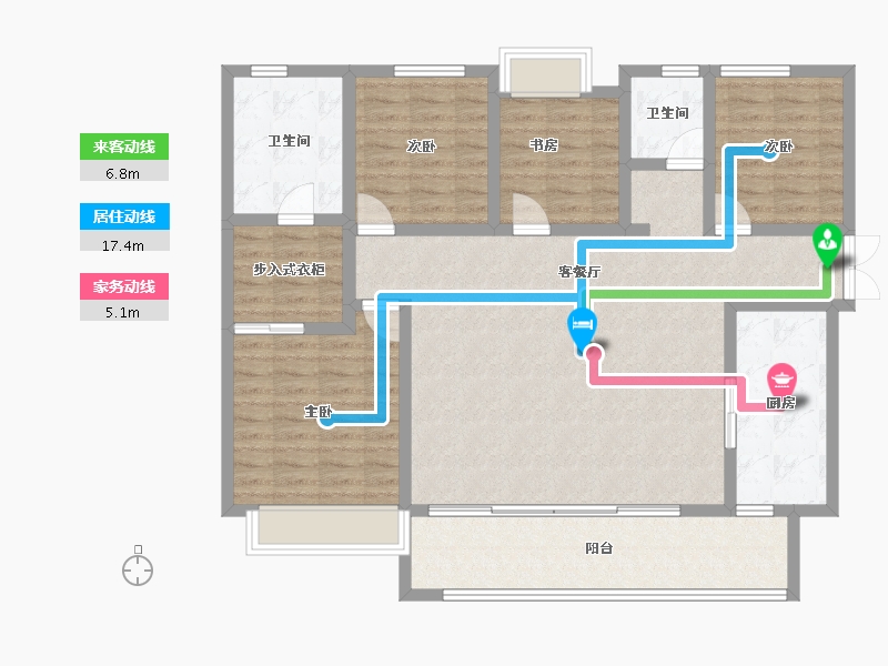 四川省-成都市-天府公园未来城-122.88-户型库-动静线