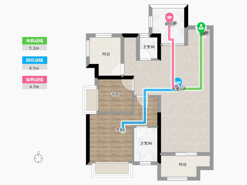 广东省-惠州市-​新城香悦澜山-72.33-户型库-动静线