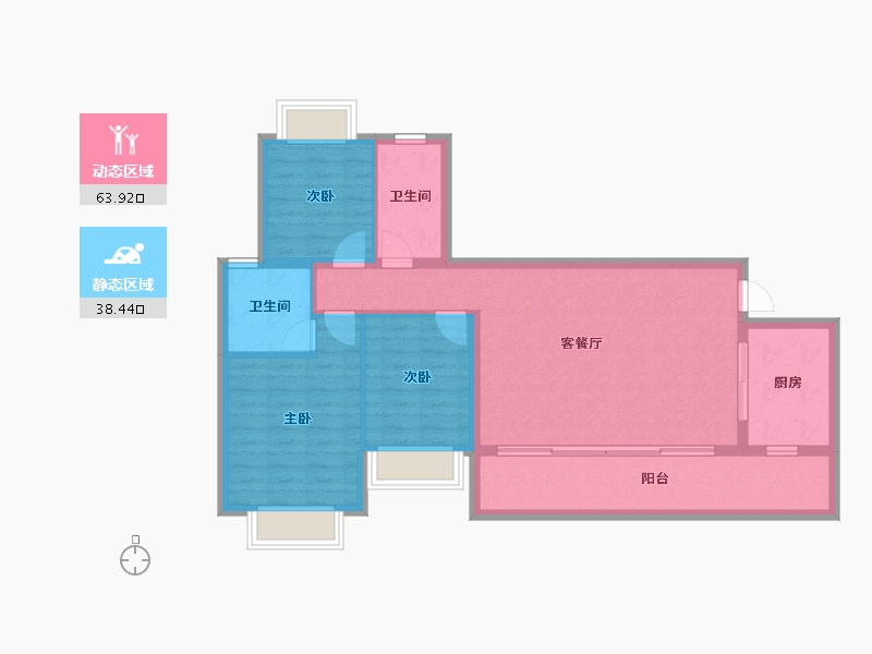 四川省-成都市-恒大御景半岛-91.93-户型库-动静分区