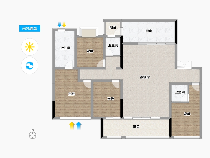 四川省-成都市-人居越秀和樾林语-141.17-户型库-采光通风