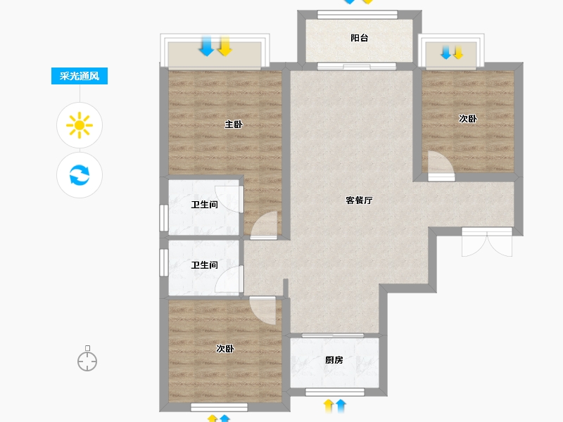 河北省-保定市-御景蓝郡-120.00-户型库-采光通风