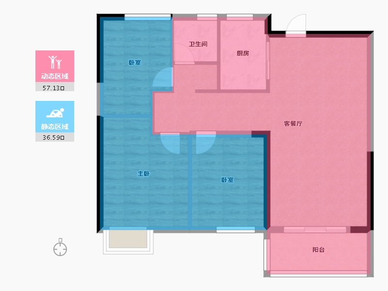 湖南省-长沙市-澳海望洲府-85.13-户型库-动静分区