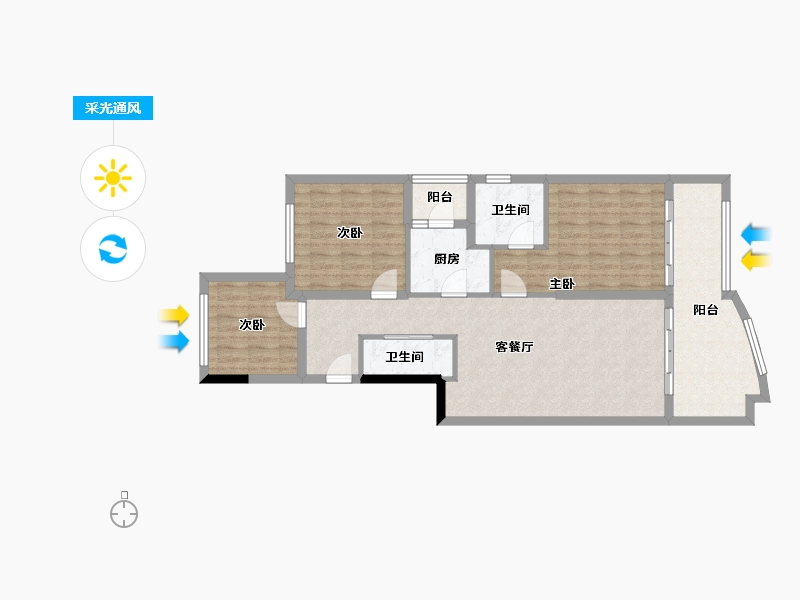 四川省-成都市-中国青城国际颐养中心-94.59-户型库-采光通风