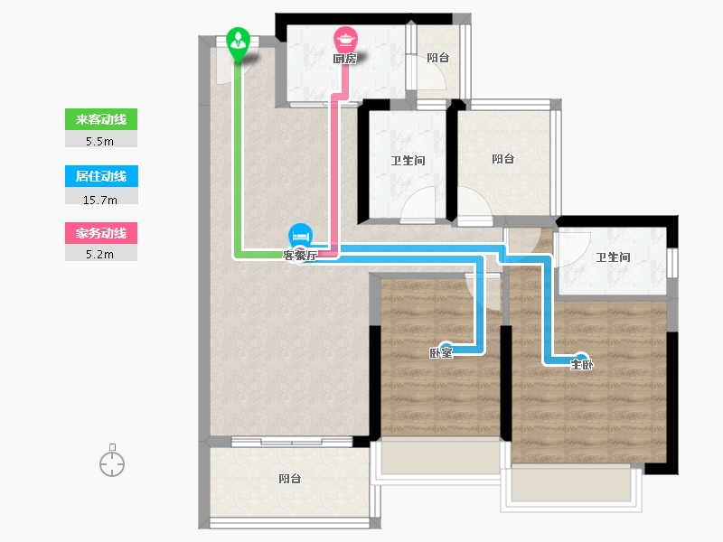 广东省-惠州市-方直彩虹里-80.24-户型库-动静线