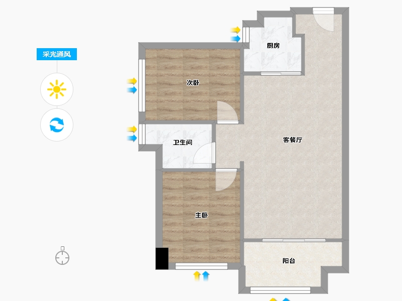 福建省-厦门市-宝嘉誉园-62.00-户型库-采光通风