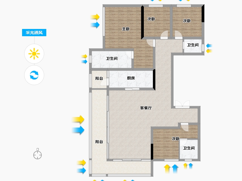 四川省-成都市-人居越秀和樾林语-154.91-户型库-采光通风