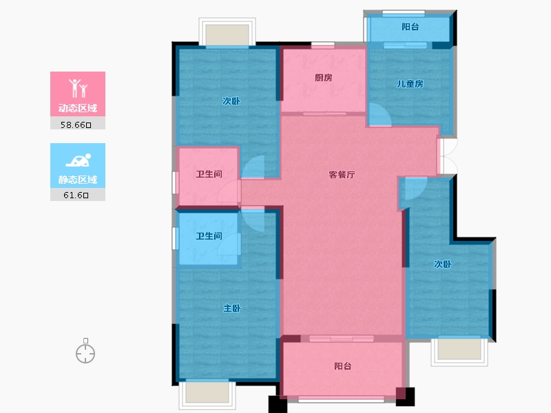 云南省-昆明市-长水航城-108.20-户型库-动静分区