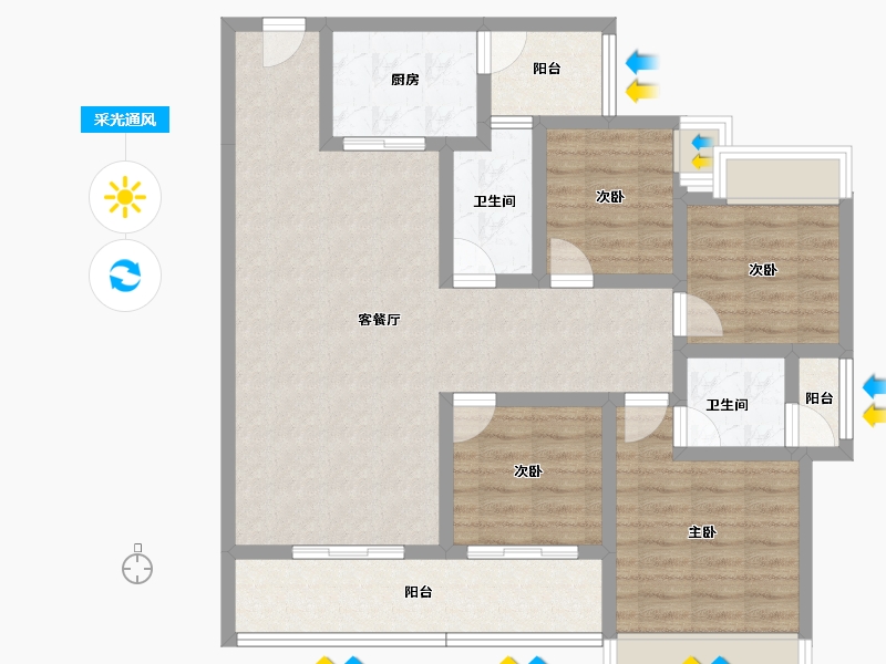 四川省-成都市-中海天府里-99.87-户型库-采光通风