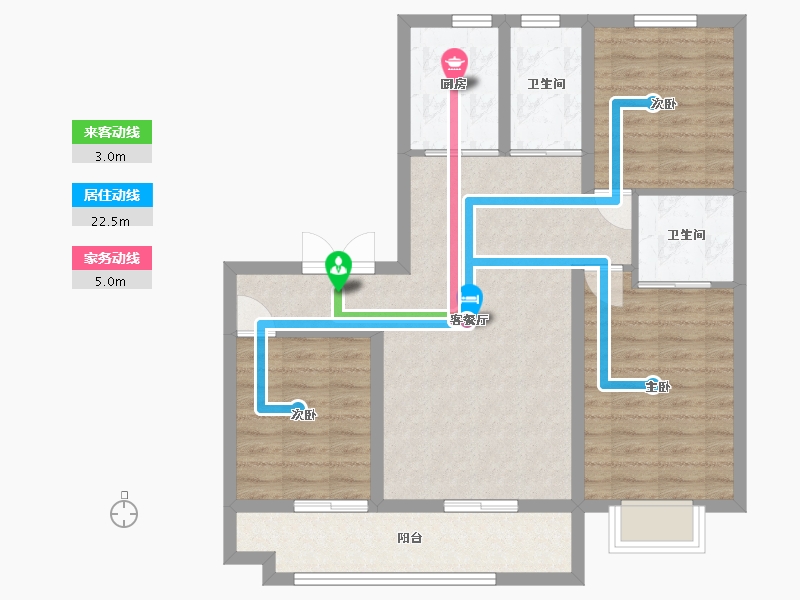 山东省-潍坊市-恒信宝通御园-95.56-户型库-动静线