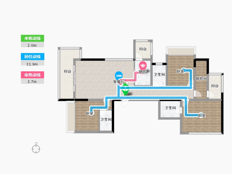 四川省-成都市-唐人街相府花园-120.51-户型库-动静线