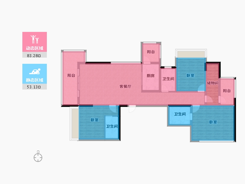 四川省-成都市-唐人街相府花园-120.51-户型库-动静分区