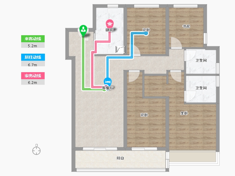 浙江省-杭州市-秋涛路178号-124.00-户型库-动静线