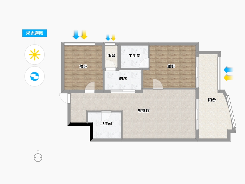 四川省-成都市-中国青城国际颐养中心-86.18-户型库-采光通风