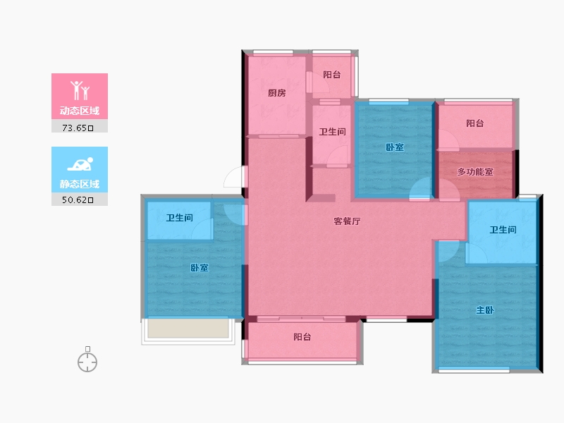 四川省-成都市-唐人街相府花园-110.75-户型库-动静分区