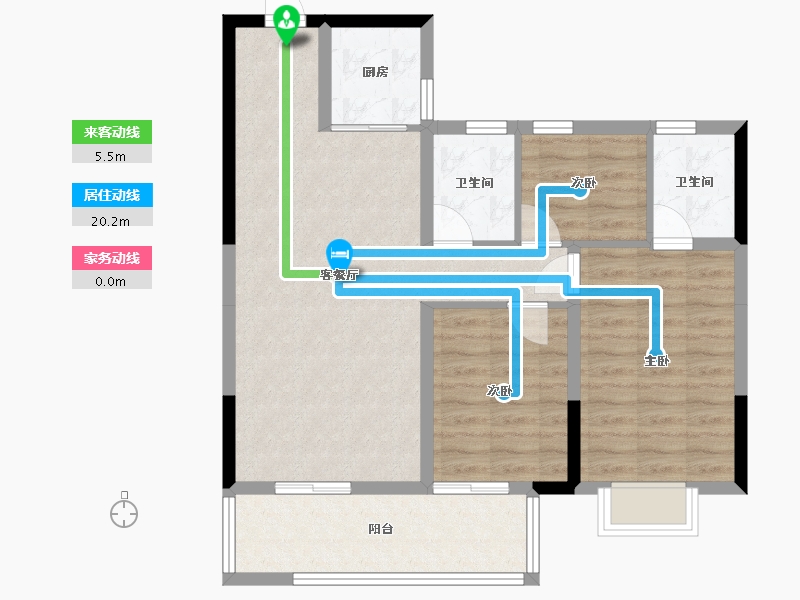 湖北省-荆州市-博森翰林城-89.00-户型库-动静线