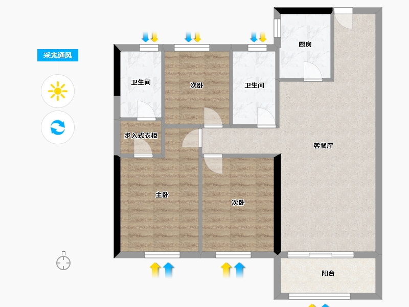 福建省-宁德市-天润紫金郡-79.00-户型库-采光通风