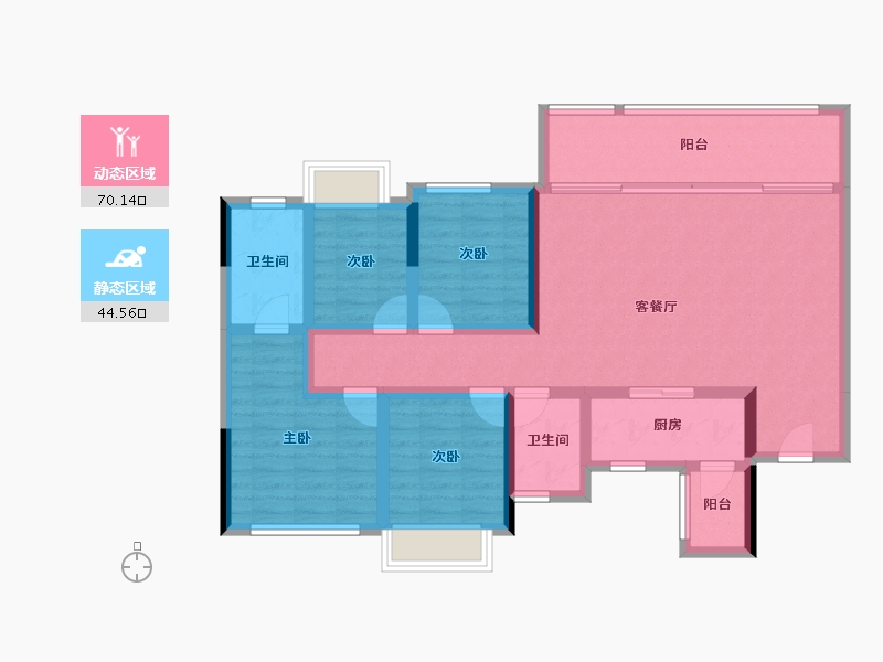 四川省-成都市-人居越秀和樾林语-101.79-户型库-动静分区