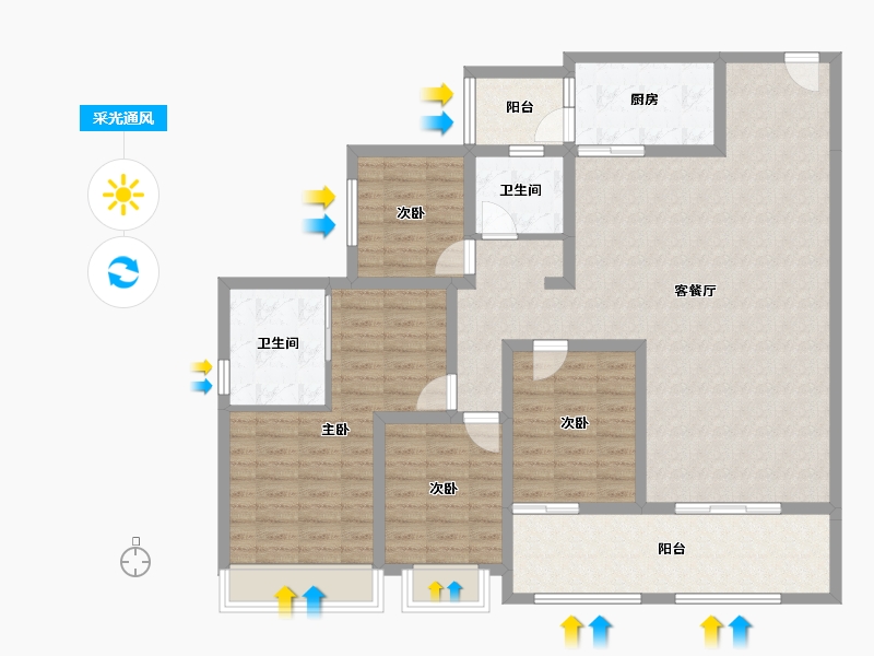 四川省-成都市-中海天府里-127.99-户型库-采光通风