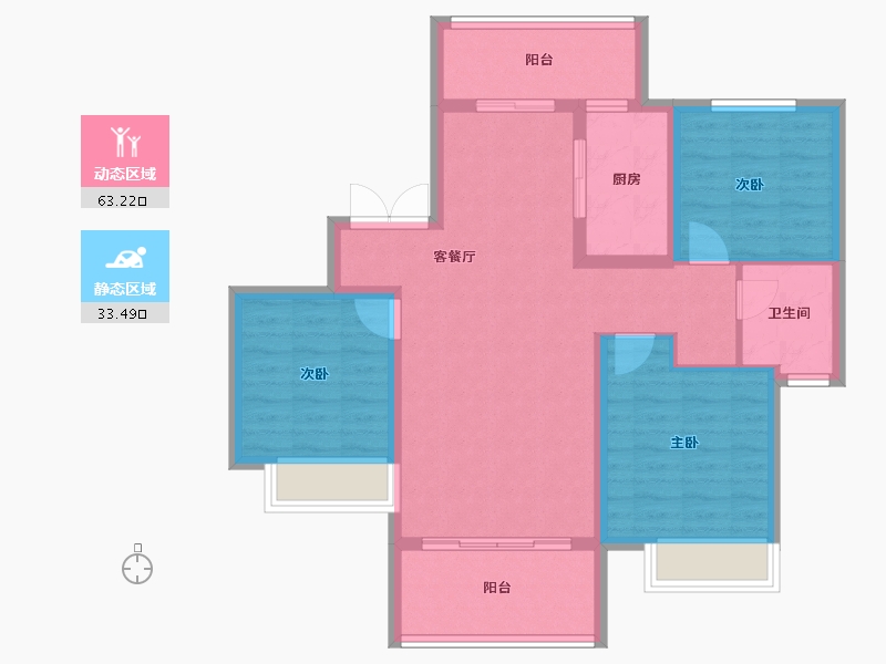 四川省-成都市-高投新悦府-86.48-户型库-动静分区