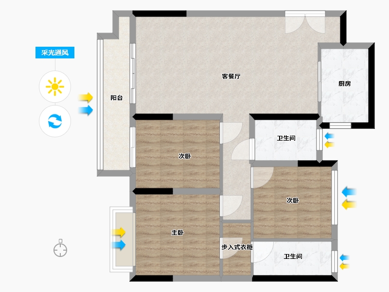 江苏省-连云港市-四季金辉观岚-96.00-户型库-采光通风