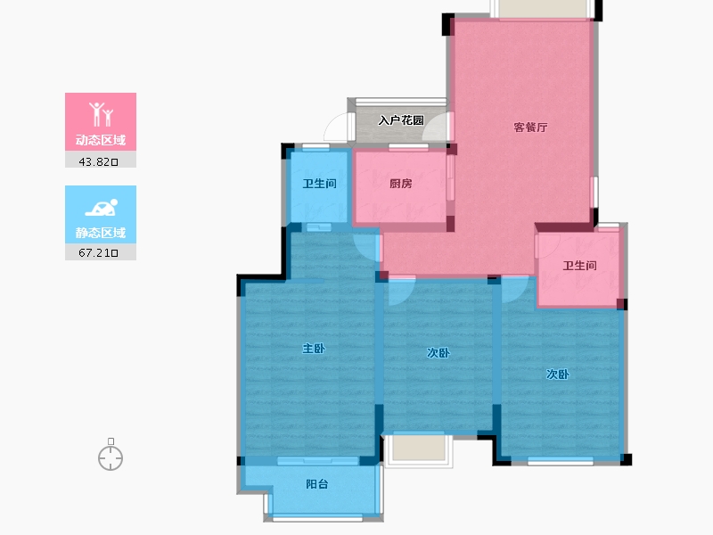 江苏省-无锡市-观山名筑-102.20-户型库-动静分区