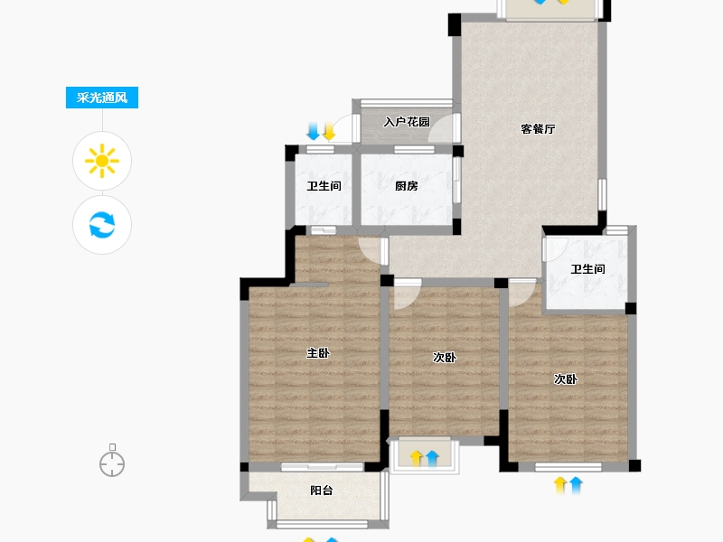 江苏省-无锡市-观山名筑-102.20-户型库-采光通风