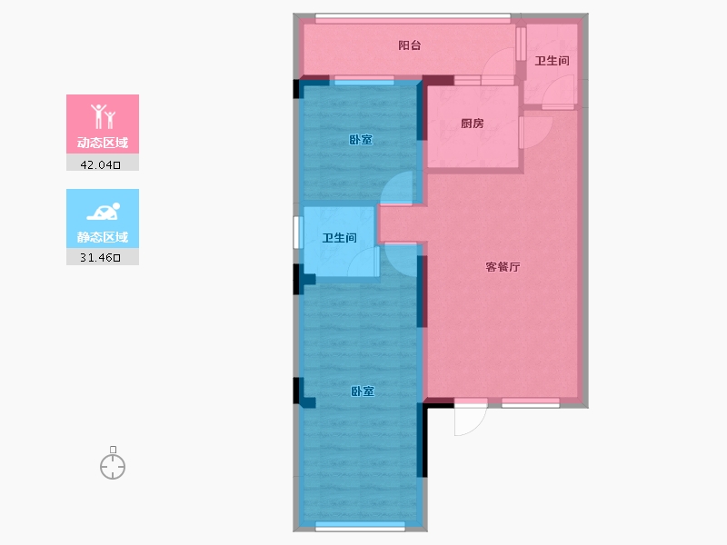 重庆-重庆市-仙女峯-64.95-户型库-动静分区