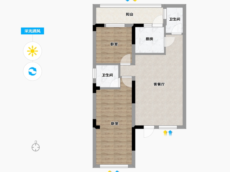 重庆-重庆市-仙女峯-64.95-户型库-采光通风