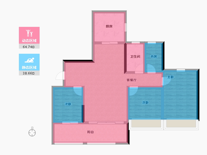 四川省-成都市-正源荟艺境-91.99-户型库-动静分区