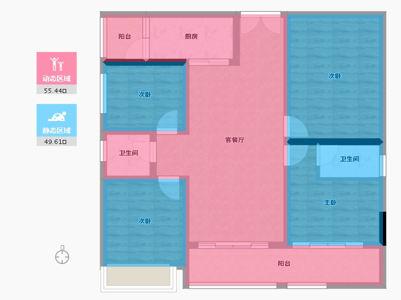 四川省-成都市-锦利锦悦府-93.29-户型库-动静分区