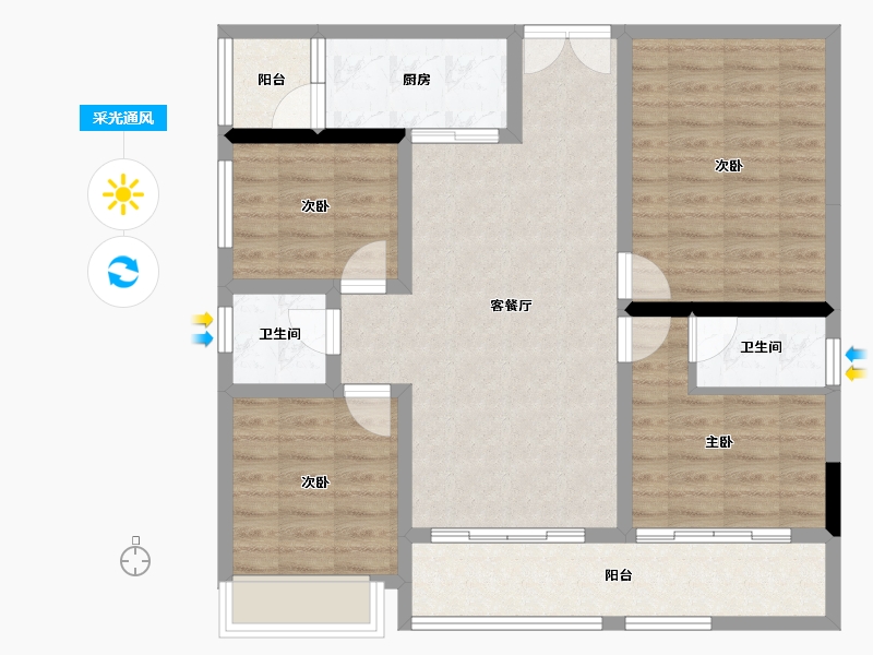 四川省-成都市-锦利锦悦府-93.29-户型库-采光通风