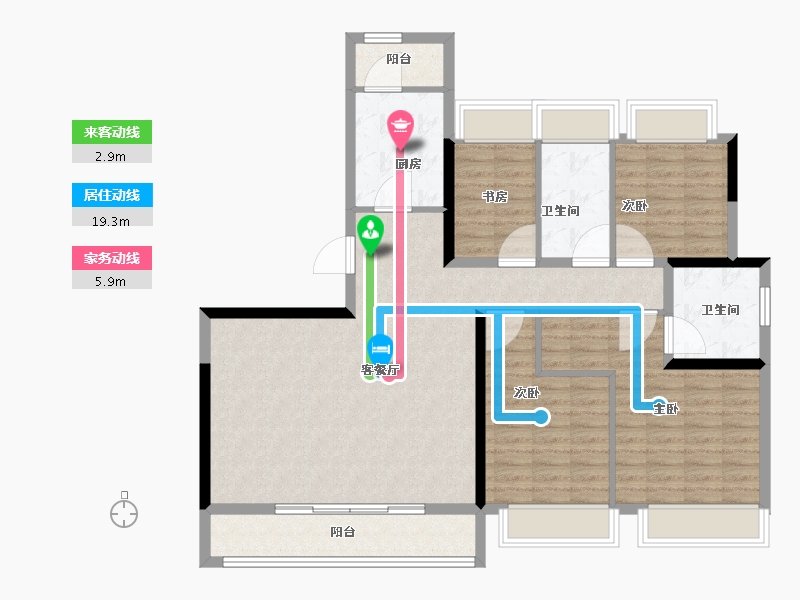 四川省-成都市-成都诚园-115.21-户型库-动静线