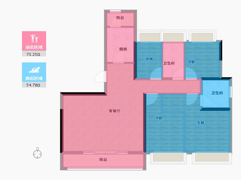 四川省-成都市-成都诚园-115.21-户型库-动静分区