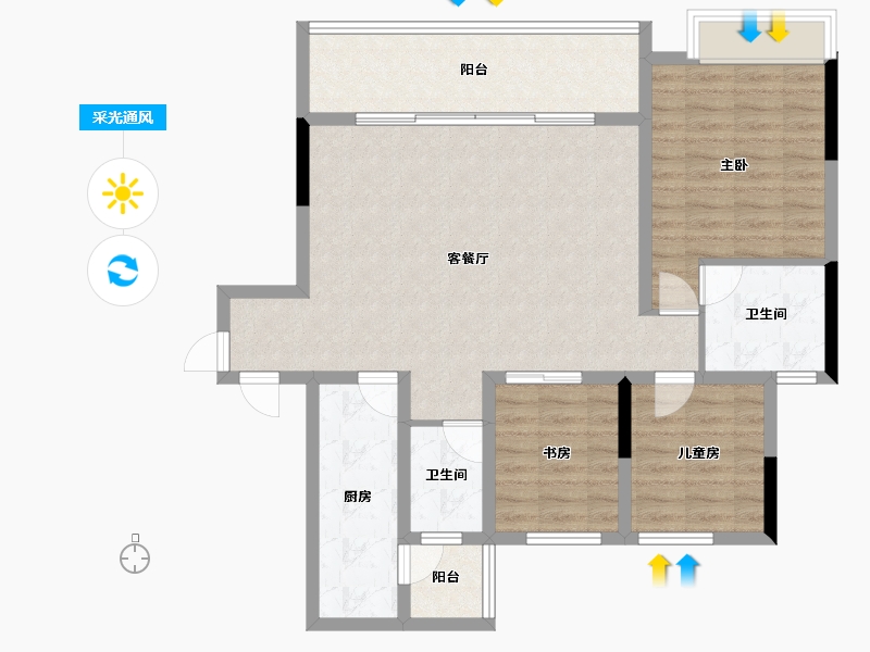 四川省-成都市-新力郦园-97.30-户型库-采光通风