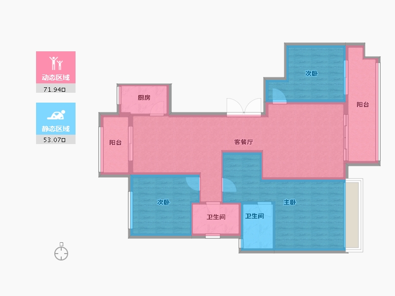 四川省-成都市-高投新悦府-112.67-户型库-动静分区