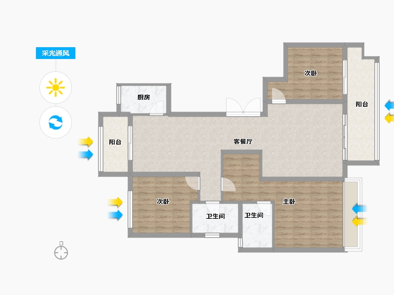 四川省-成都市-高投新悦府-112.67-户型库-采光通风