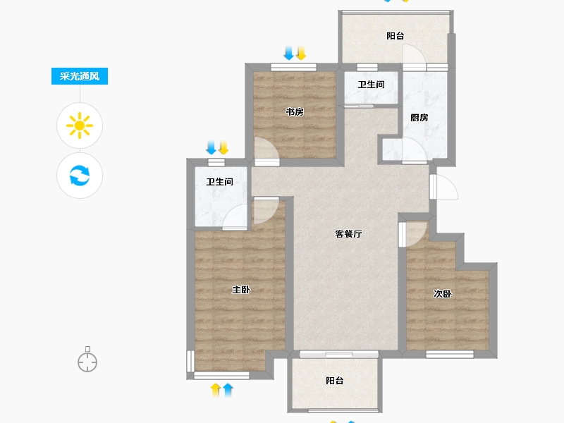 四川省-成都市-中粮天府智慧城-74.15-户型库-采光通风