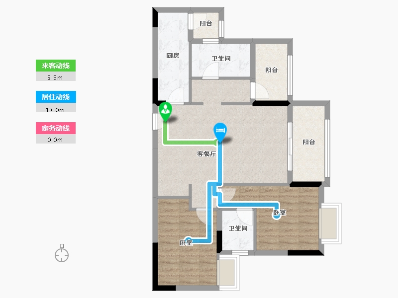 重庆-重庆市-利安凰城御府-78.72-户型库-动静线