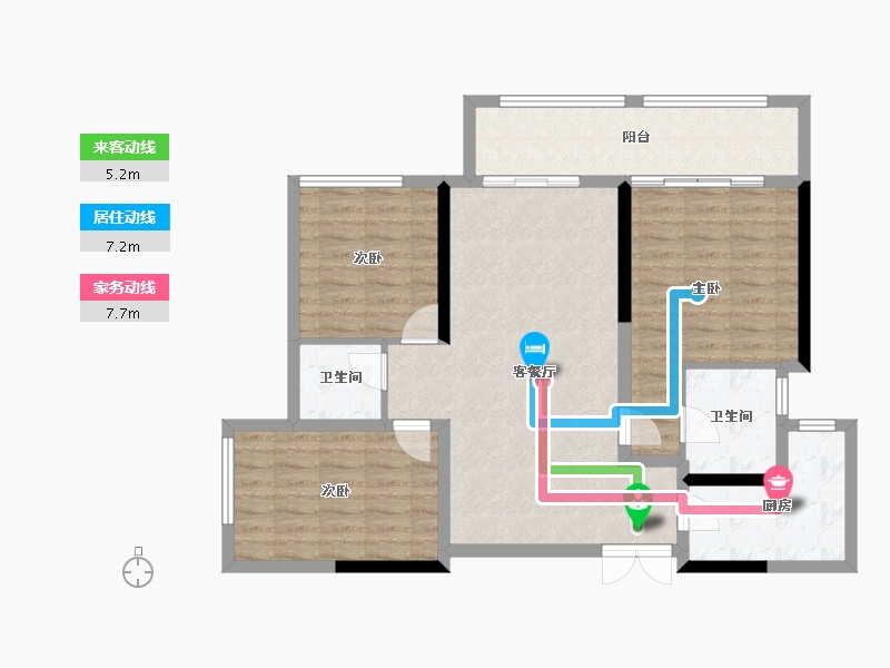 四川省-成都市-长冶南阳御龙府-95.34-户型库-动静线