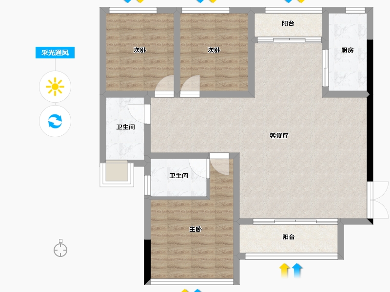 四川省-成都市-锦利锦悦府-92.12-户型库-采光通风