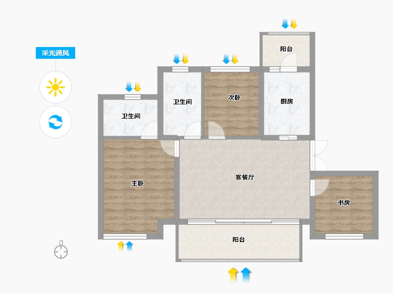 四川省-成都市-中粮天府智慧城-82.86-户型库-采光通风