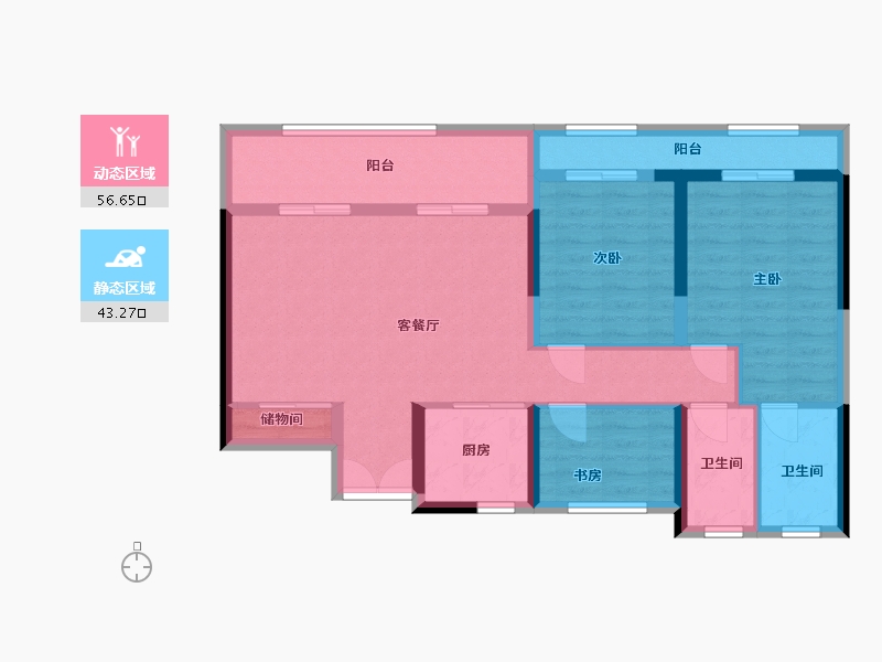 浙江省-温州市-国鸿金科耀江湾-104.00-户型库-动静分区