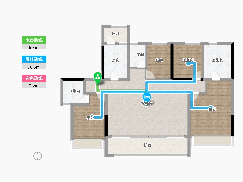 四川省-成都市-新力郦园-129.95-户型库-动静线