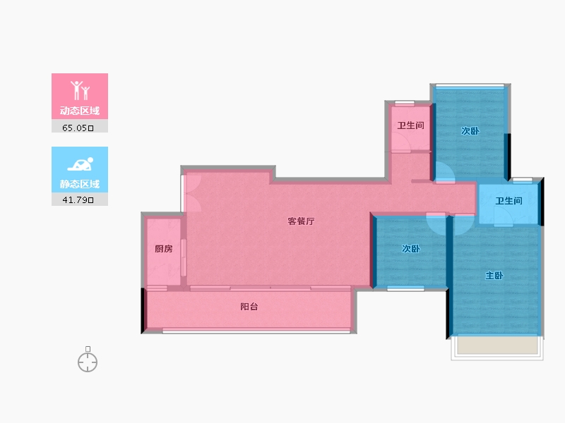 四川省-成都市-长冶南阳御龙府-96.12-户型库-动静分区