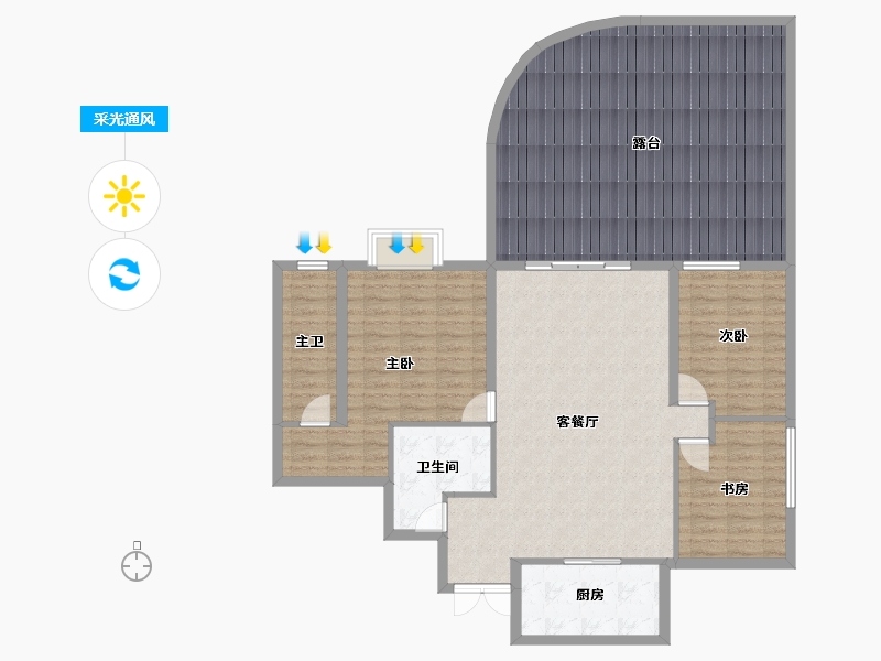 四川省-成都市-七一城市森林花园-141.91-户型库-采光通风