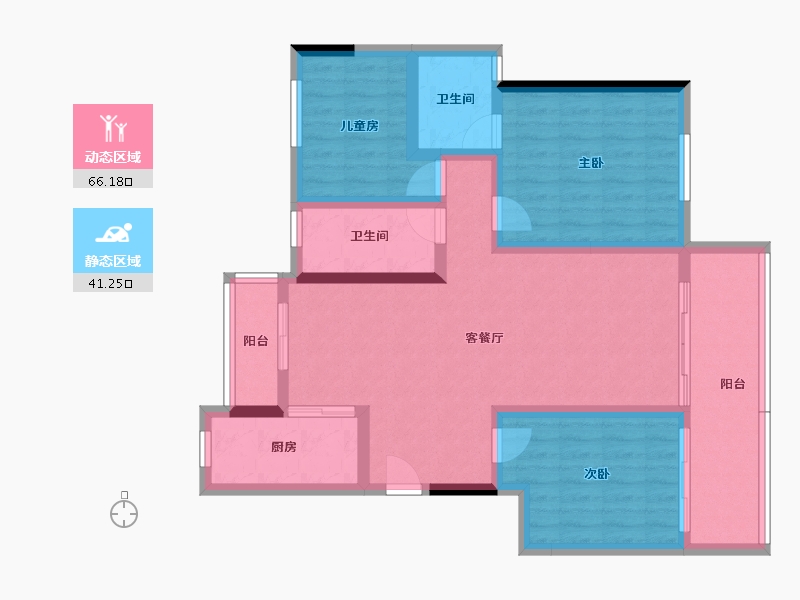 四川省-成都市-新力郦园-95.34-户型库-动静分区