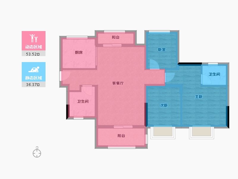 广东省-惠州市-金辉优步花园-79.47-户型库-动静分区