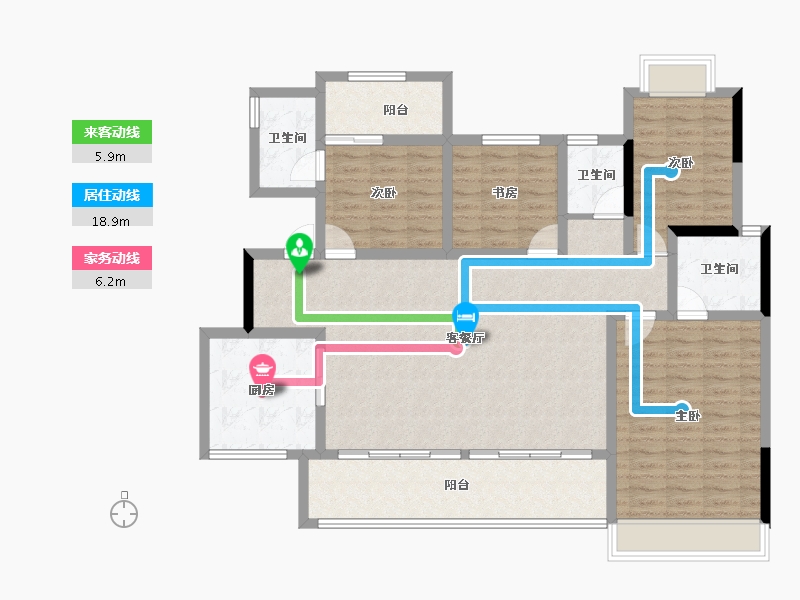 四川省-成都市-河畔府邸-126.37-户型库-动静线