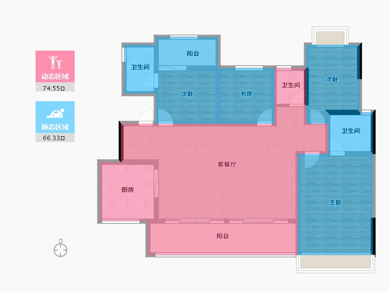 四川省-成都市-河畔府邸-126.37-户型库-动静分区