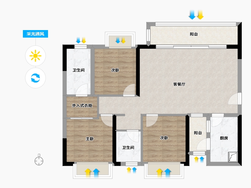 四川省-成都市-九境堂-86.00-户型库-采光通风